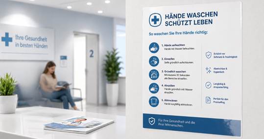 DIN A3 und DIN A4 laminierte Drucke für Krankenhäuser